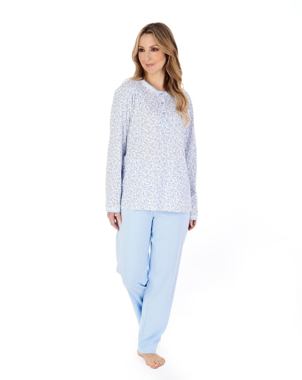 Floral Print Cotton Interlock Jersey Pajama