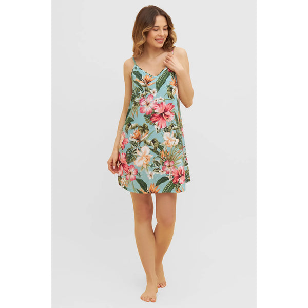 Rosch Cotton & Modal Botanical Print Strappy Nightgown