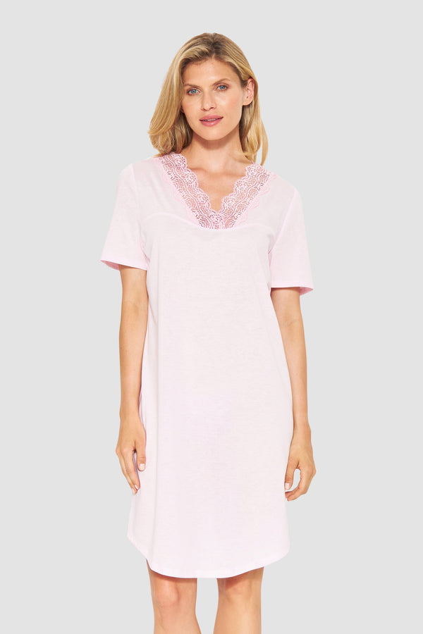 Rosch Cotton Short Sleeve Pink Nightgown