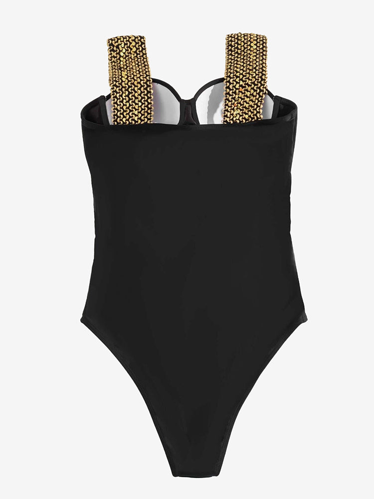 Gold Sequin Swimsuit