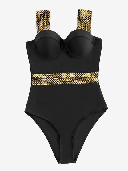 Gold Sequin Swimsuit