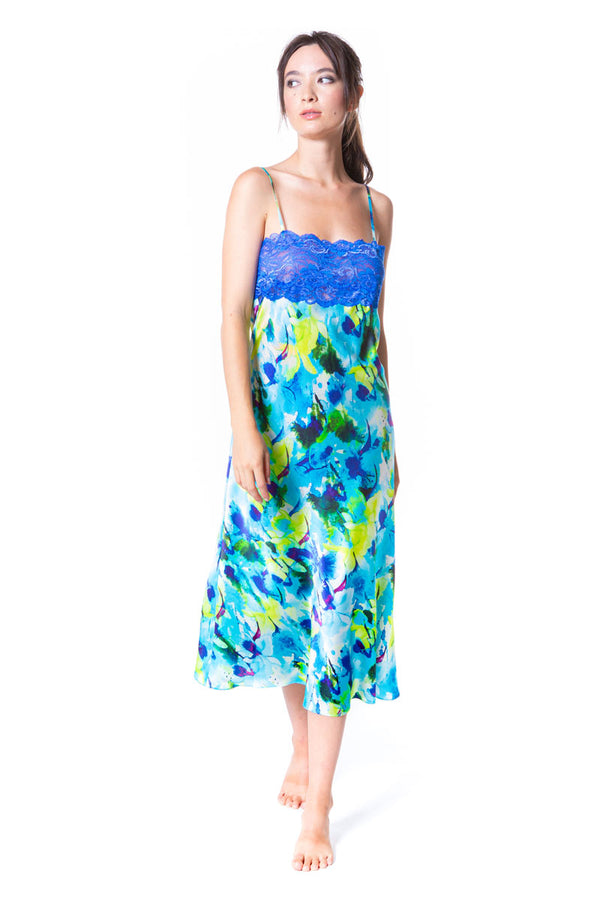 Christine Lingerie Silk Sea Scape Gown