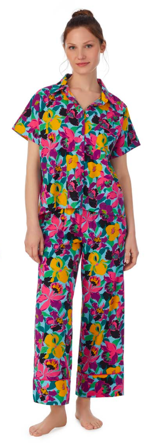 Kate Spade Organic Lawn Cotton Crop Pajamas - Orchid Bloom