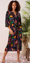Room Service Erica Maxi Woven Kimono Robe in  Tropical Fiesta