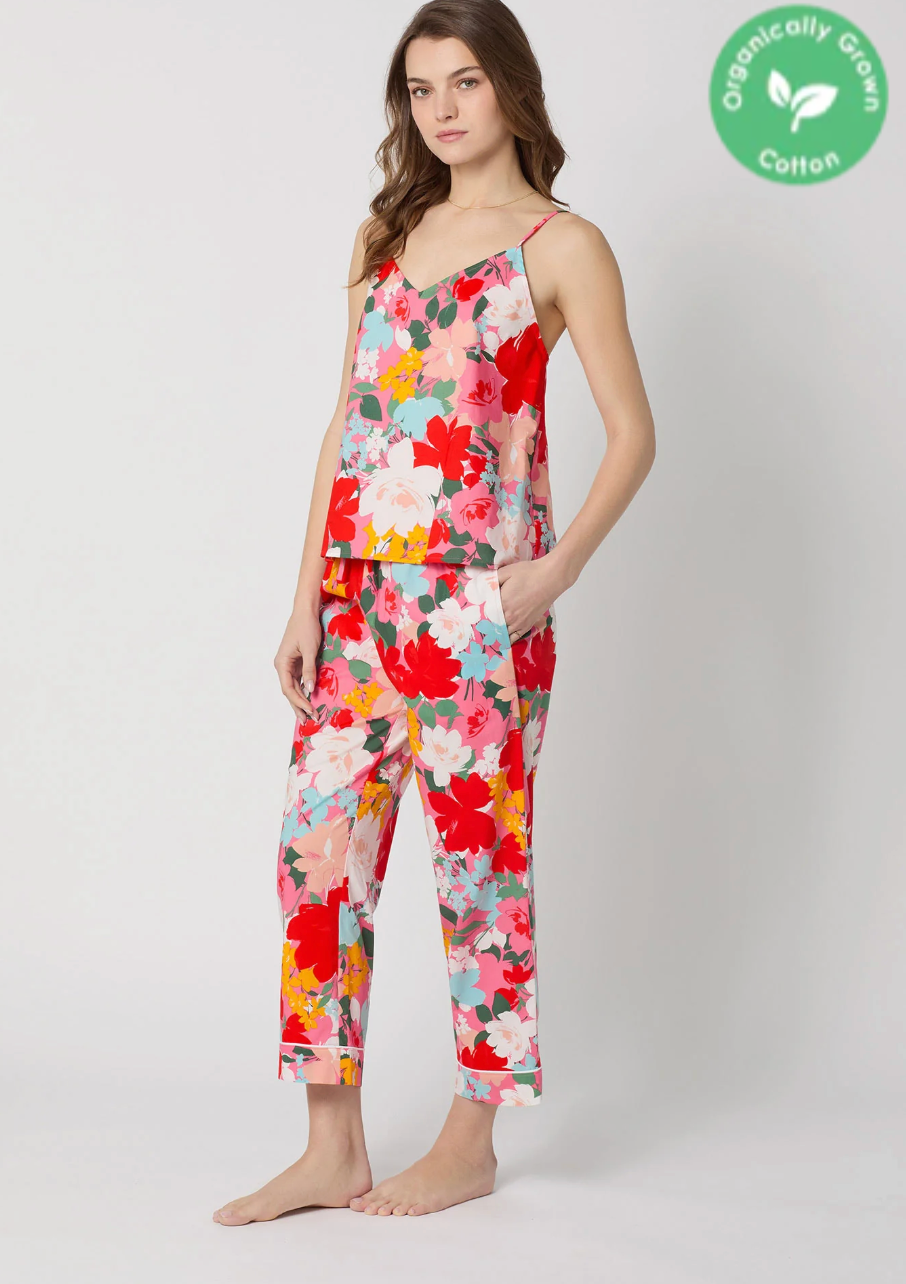 BedHead 100% Organic Cotton Poplin Cassandra Cami Crop Pjs