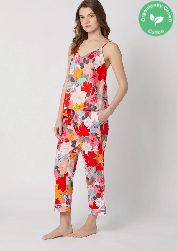 BedHead 100% Organic Cotton Poplin Cassandra Cami Crop Pjs