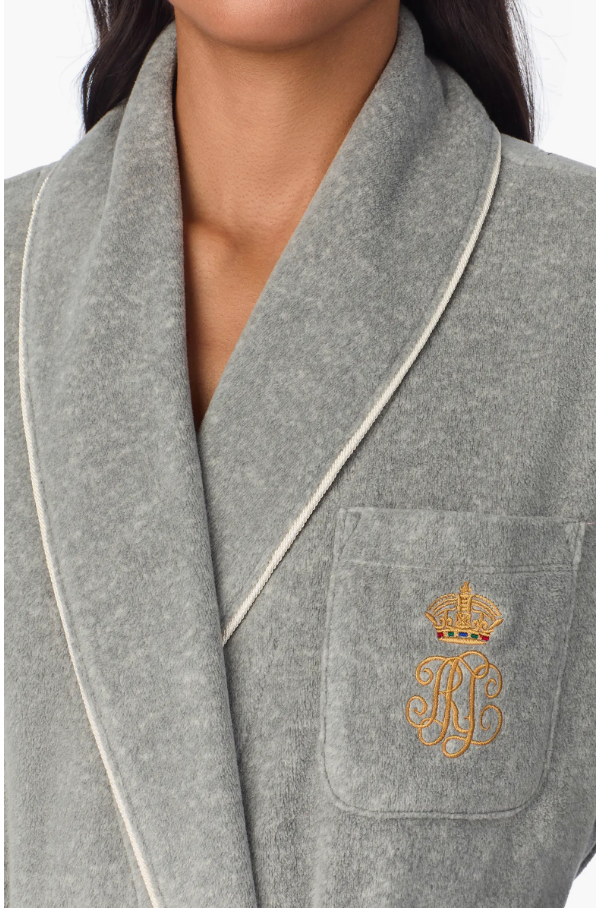 Lauren Ralph Lauren Embroidered Crest Polar Fleece Wrap Robe