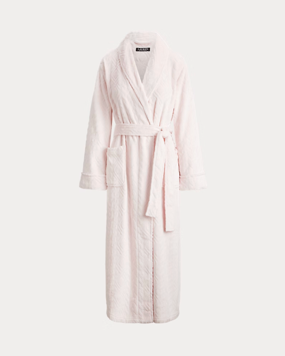 Lauren Ralph Lauren Blush Chenille Shawl Collar Robe