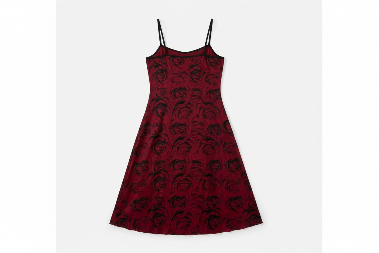 Rose Print Silky Stretch Chemise