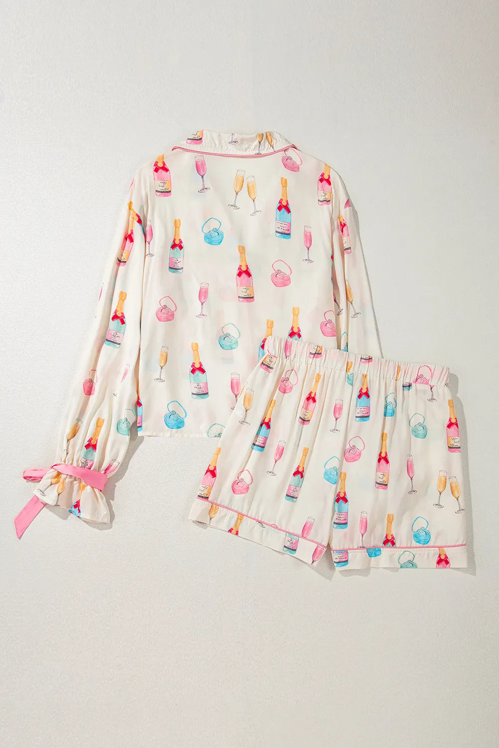 Champagne Print Shorts Set Pajama