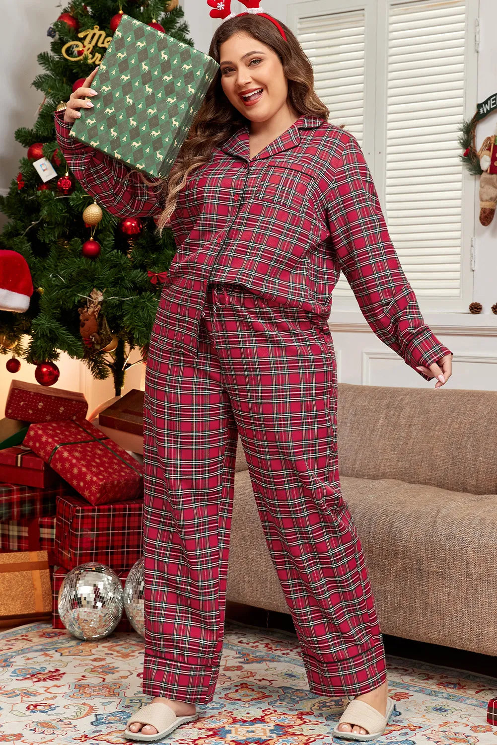 Plus Size Plaid Pajamas