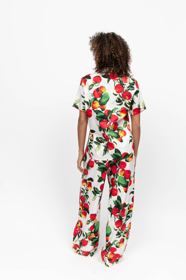Cyberjammies Tara Apple Print Wide Leg Pyjama Set