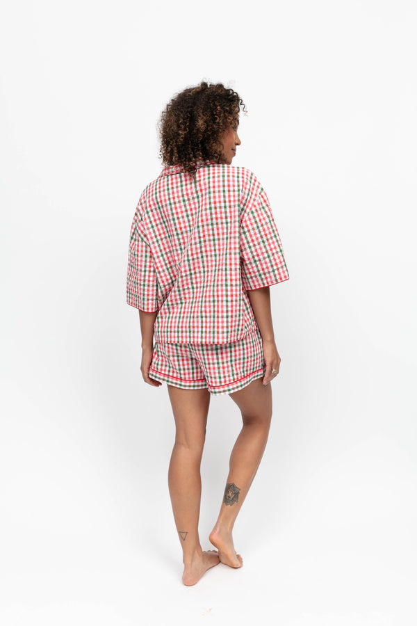 Cyberjammies Tara Seersucker Check 3/4 Shorty Set