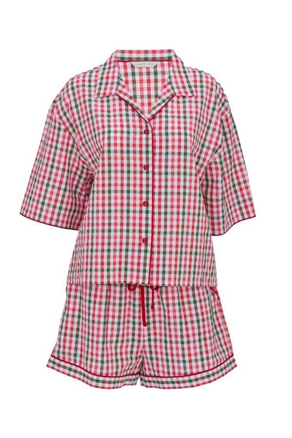 Cyberjammies Tara Seersucker Check 3/4 Shorty Set