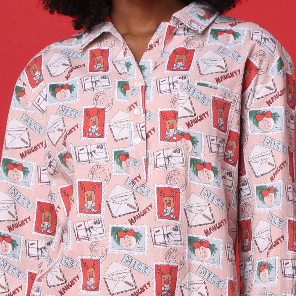 Mahogany - Letter to Santa – Cozy 100% Cotton Flannel Winter Nightgown
