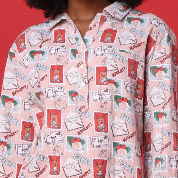 Mahogany - Letter to Santa – Cozy 100% Cotton Flannel Winter Nightgown