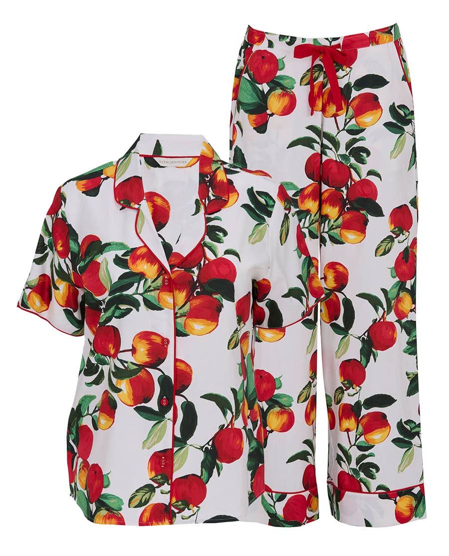 Cyberjammies Tara Apple Print Wide Leg Pyjama Set