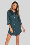 Contrast Piping Nightshirt With Pockets