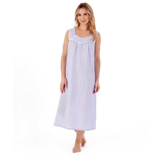 Stripe Seersucker Sleeveless Nightdress