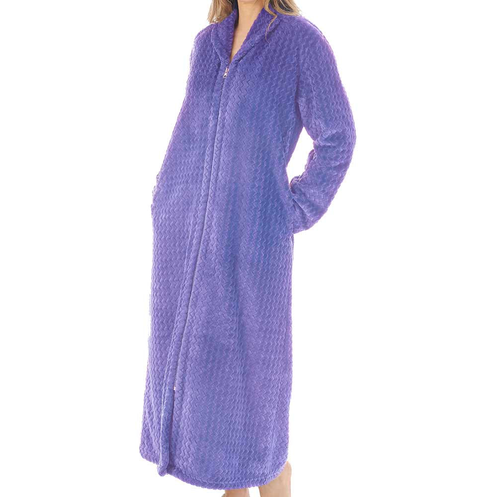 Plush Polar Fleece Zip Up Robe