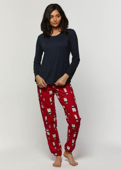 Cotton Flannel Jogger Pajama Set