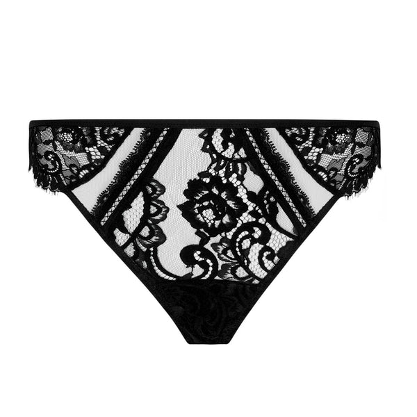 Lise Charmel Désirs de Venise Black Thong – Sheer Lace & Tulle