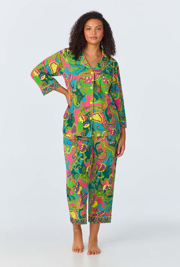 Bedhead  Organic Cotton Cropped Pajamas - Turkish Delight