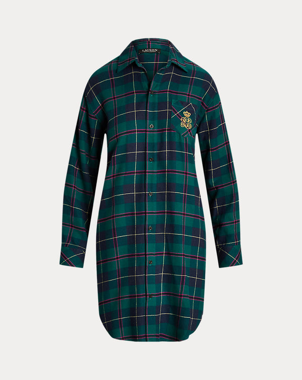 Lauren Ralph Lauren Plaid Flannel Nightshirt