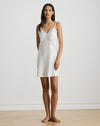 Lauren by Ralph Lauren Double-Strap Lace-Trim Satin Chemise