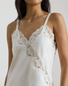 Lauren by Ralph Lauren Double-Strap Lace-Trim Satin Chemise