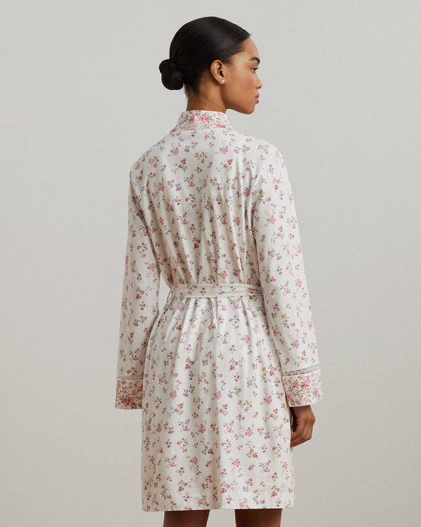 Lauren Ralph Lauren Lace-Trim Floral Cotton Jersey Robe