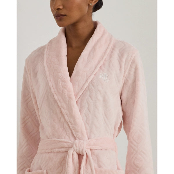 Lauren Ralph Lauren Blush Chenille Shawl Collar Robe