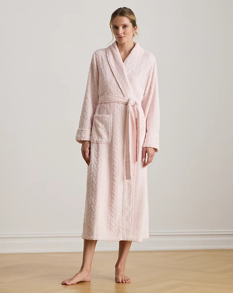 Lauren Ralph Lauren Blush Chenille Shawl Collar Robe