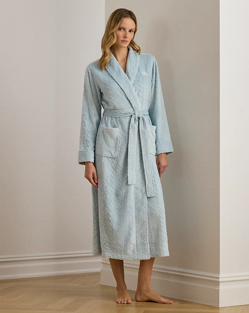 Lauren Ralph Lauren Blush Chenille Shawl Collar Robe