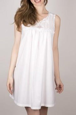 Verena Designs Batiste Lawn Cotton Short Nightgown - Yasmin