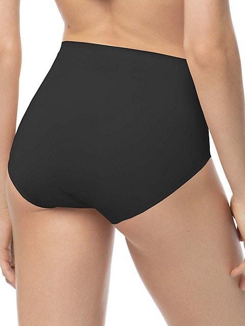 Luxe Stretch  Seamless Laser Cut Full Brief One Size Panty - Onyx Black - Monaliza's Fine Lingerie 