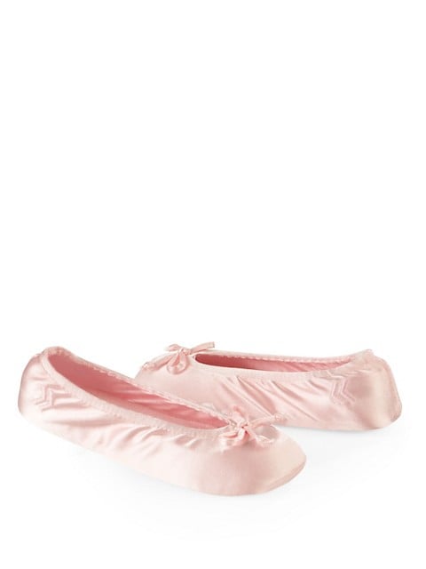 Isotoner Satin Ballerina Slipper 9i779 Pink