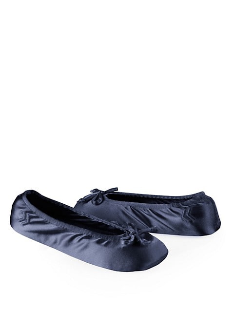 Isotoner Satin Ballerina Slipper 9i779 Navy