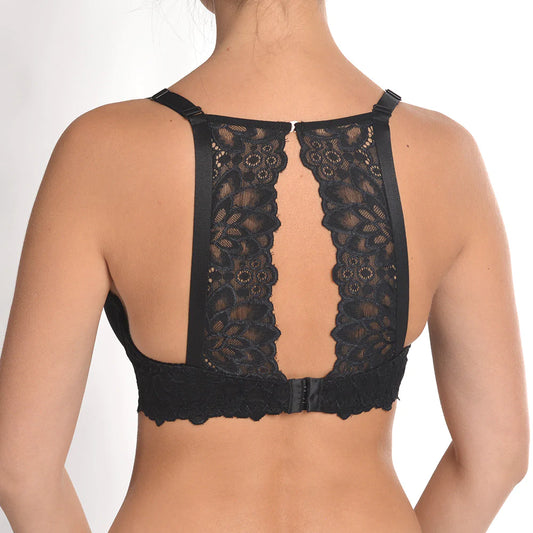 SEXY!!! TELIMUSSTO SHEER LACE OVERLAY CUPS WITH BLING BRA 34A NWT