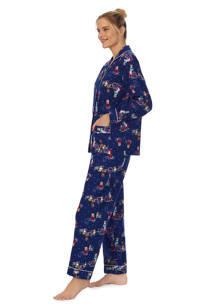 Lanz of Salzburg Cotton Flannel Pajama - Sleigh Pups