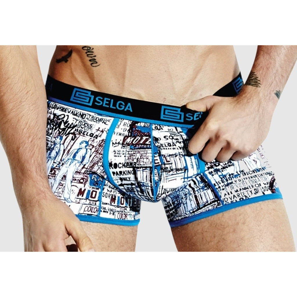 Selga Men's Boxer Blue Comic