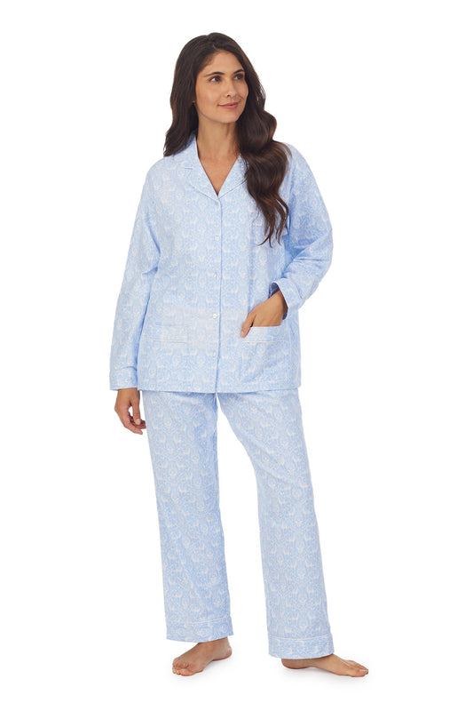 Lanz of Salzburg Cotton Flannel Pajama - Blue Country Deer