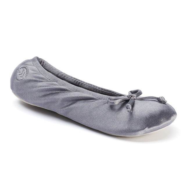 Isotoner Satin Ballerina Slipper Ash