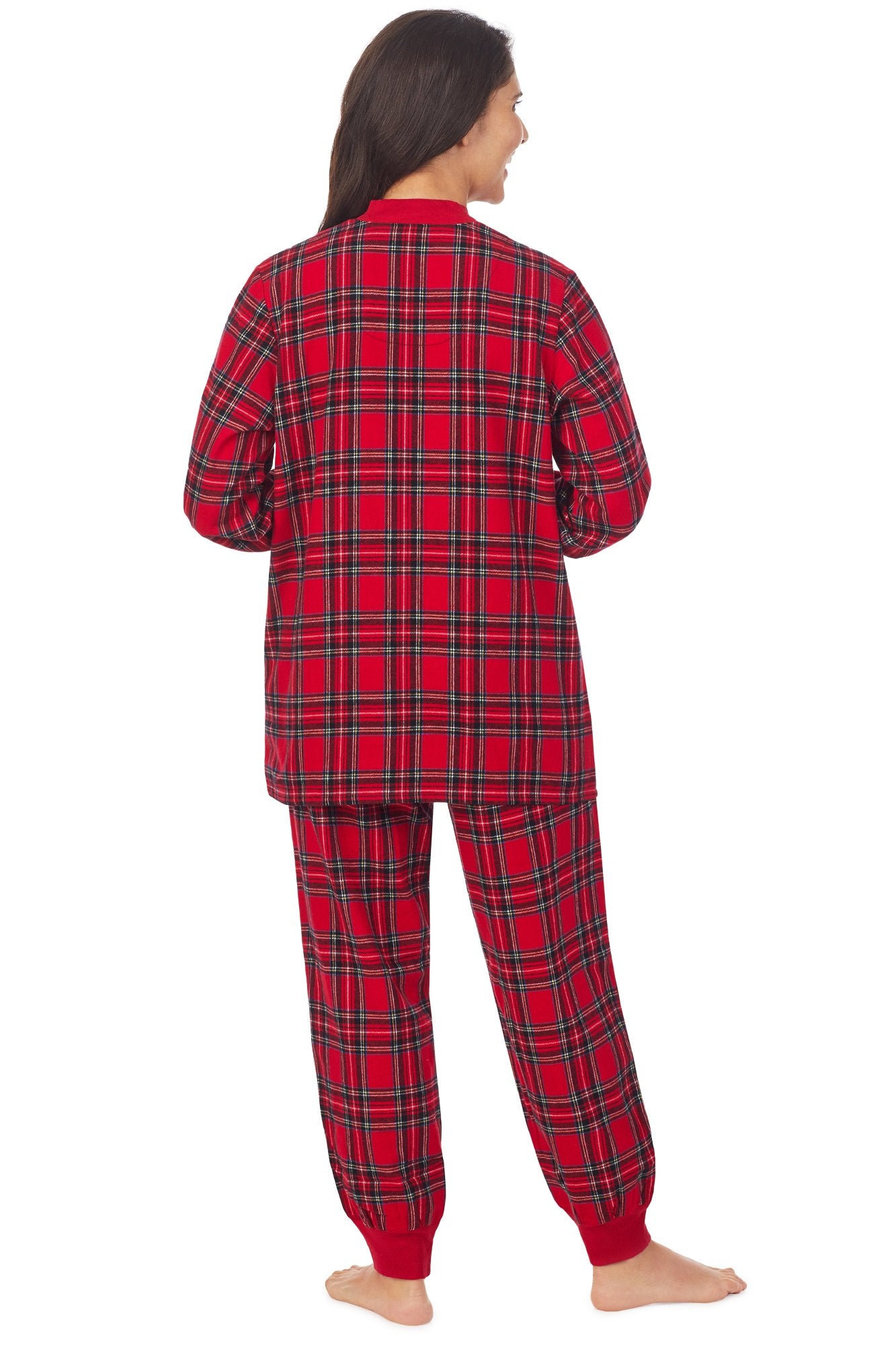 Lanz of Salzburg Henley Ski Pajamas - Red Tartan