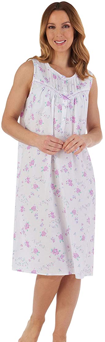 Woven Lawn Cotton Sleeveless Nightgown