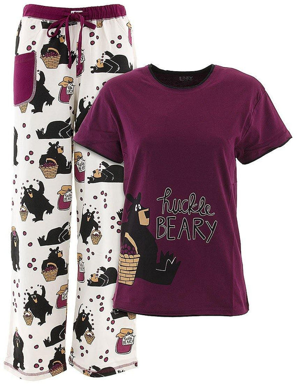 Lazy One Huckle Beary Cotton PJ Tee Shirt Top HTS392 - Monaliza's Fine Lingerie 