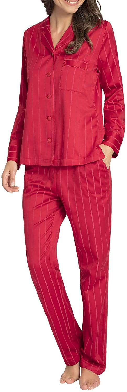 Taubert  Red Silky Satin Cuddle Skin Pajamas  Reg. 129 - Monaliza's Fine Lingerie 