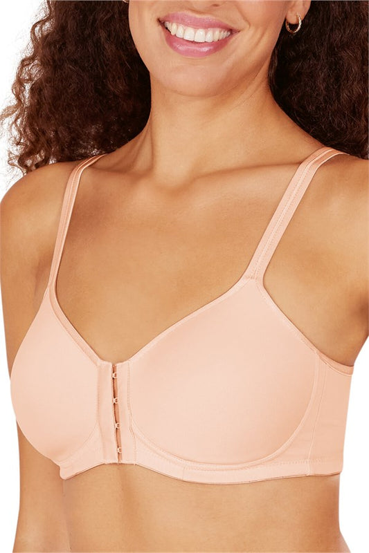 Angelina Wire-Free Extended Size Racerback Bras with Front Closure (6- –