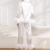 Removable Feather Trim Pajamas