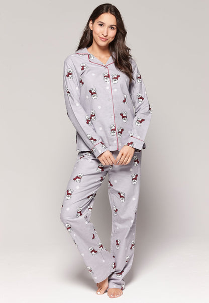 Claudel 100% Cotton Flannel Pajamas - 4 Piece Gift Set